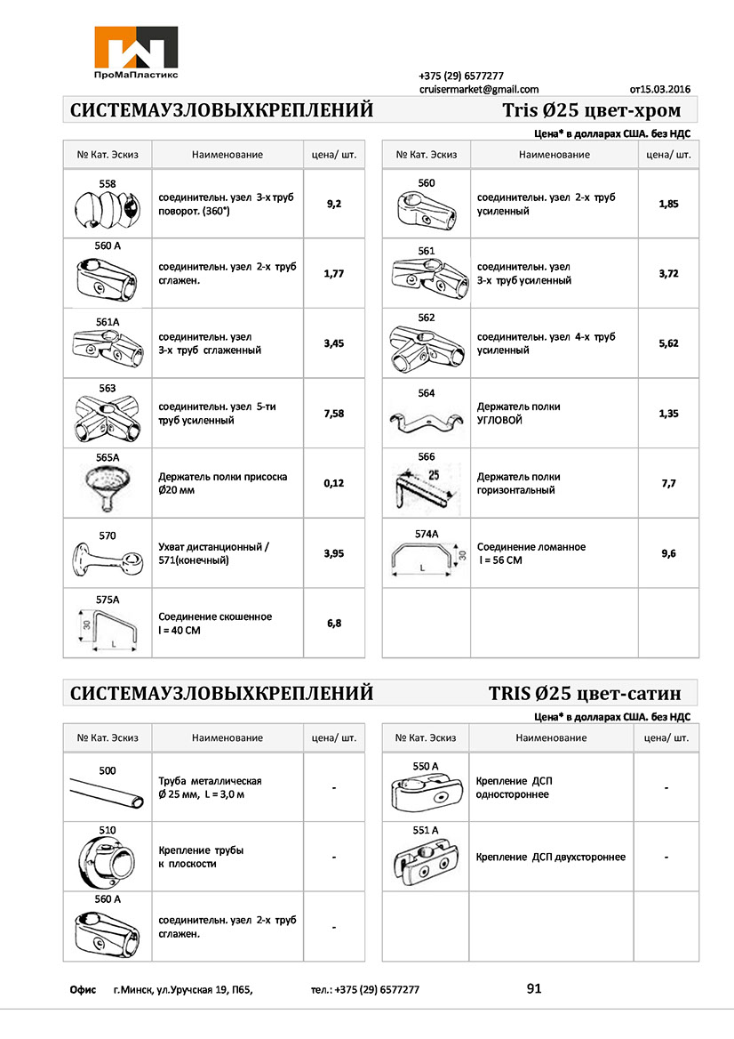 Легкозборная система узловых креплений Tris 25: соединительные узлы