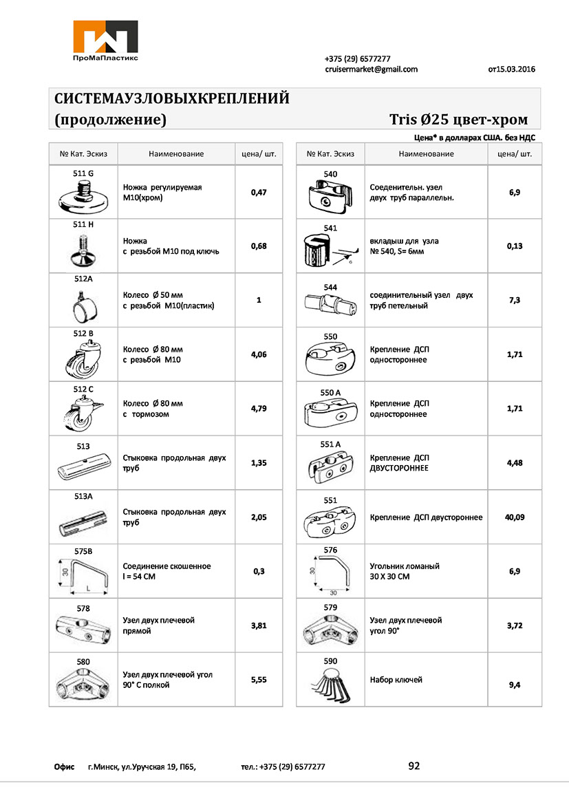 Легкозборная система узловых креплений Tris: колеса, крепления, стык труб