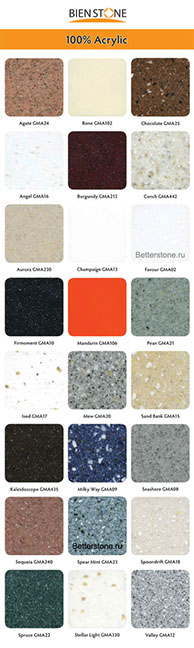 Исскуственный камень цветовая палитра